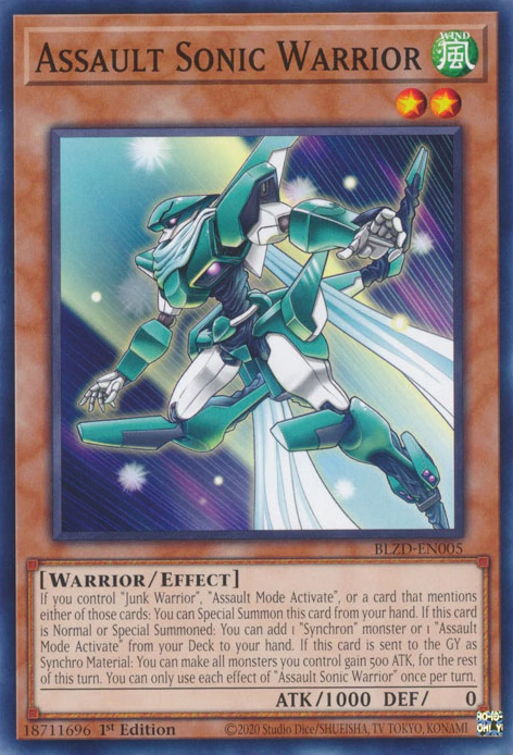 Assault Sonic Warrior (YuGiOh) BLZD-EN005